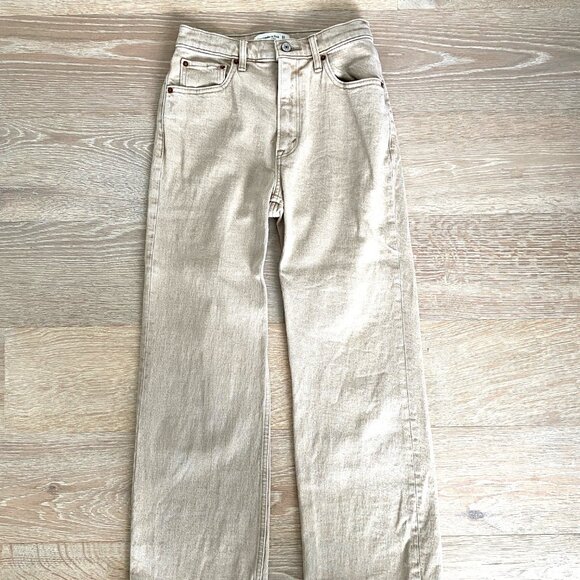 ABERCROMBIE & FITCH High Rise 90's Relaxed Jeans Oat Size 24S - Picture 4 of 8